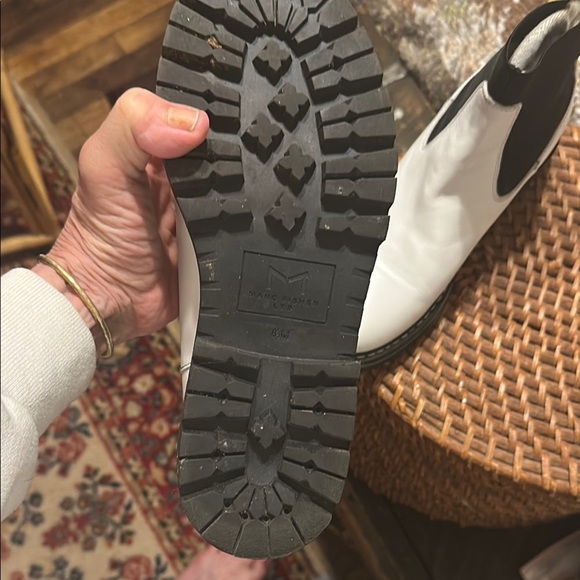 Marc Fisher White and Black Combat Boots - Picture 6 of 7